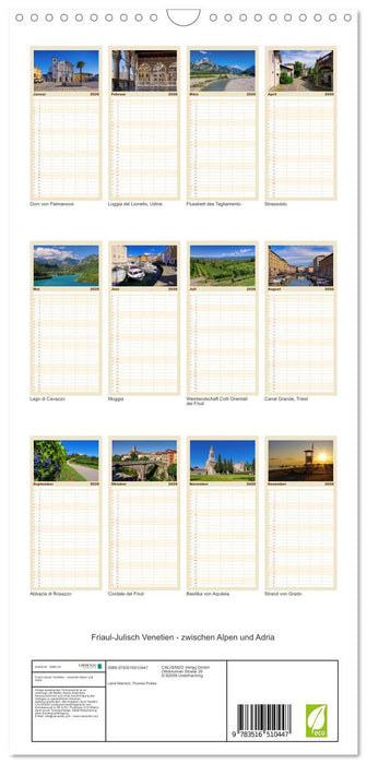 Friaul-Julisch Venetien - zwischen Alpen und Adria (CALVENDO Familienplaner 2026)