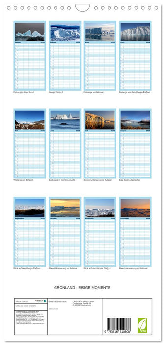 GRÖNLAND - EISIGE MOMENTE (CALVENDO Familienplaner 2026)