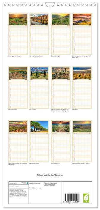Bühne frei für die Toskana (CALVENDO Familienplaner 2026)