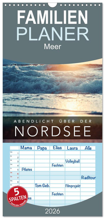 Abendlicht über der Nordsee (CALVENDO Familienplaner 2026)