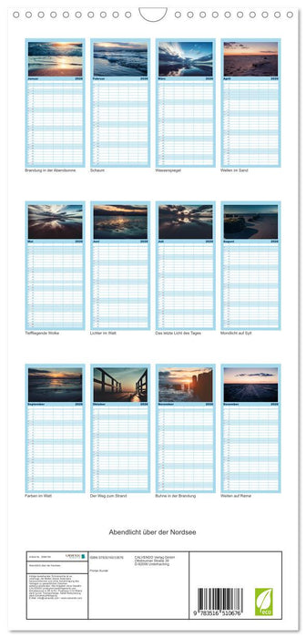 Abendlicht über der Nordsee (CALVENDO Familienplaner 2026)