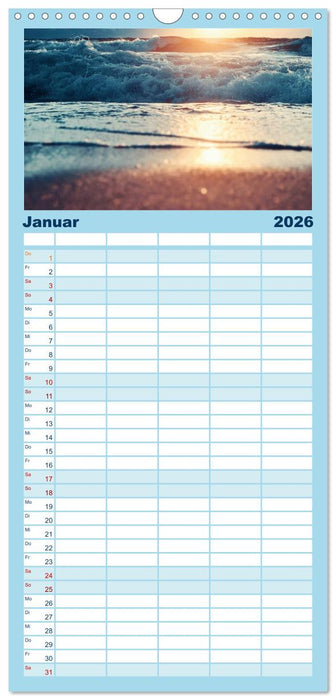 Abendlicht über der Nordsee (CALVENDO Familienplaner 2026)