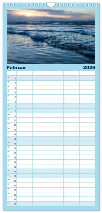 Abendlicht über der Nordsee (CALVENDO Familienplaner 2026)