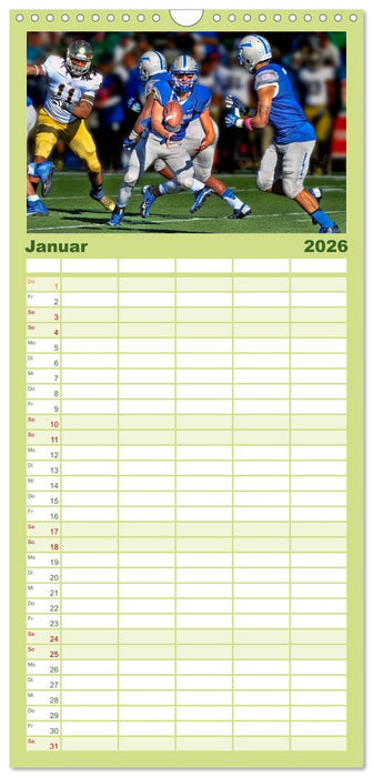 American Football - Taktik und Athletik (CALVENDO Familienplaner 2026)