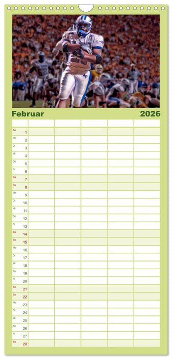 American Football - Taktik und Athletik (CALVENDO Familienplaner 2026)