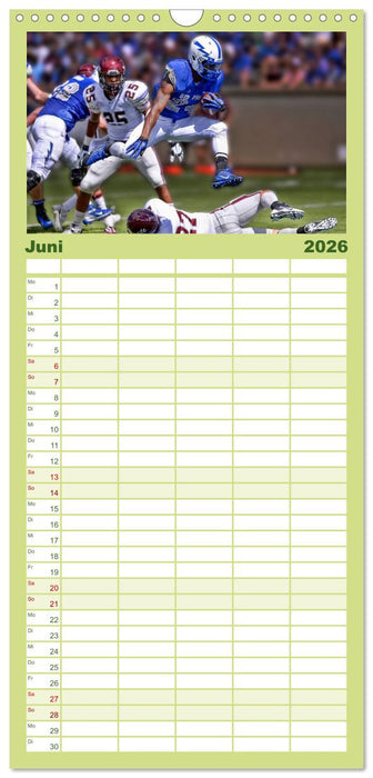 American Football - Taktik und Athletik (CALVENDO Familienplaner 2026)
