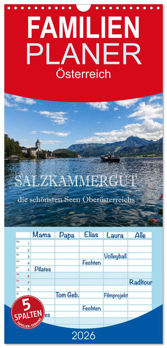 Salzkammergut - Die schönsten Seen Oberösterreichs (CALVENDO Familienplaner 2026)