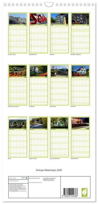 Solinger Bilderbogen 2026 (CALVENDO Familienplaner 2026)