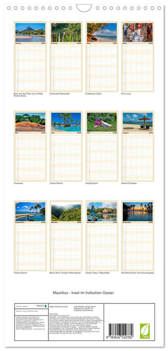 Mauritius - Insel im Indischen Ozean (CALVENDO Familienplaner 2026)