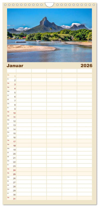 Mauritius - Insel im Indischen Ozean (CALVENDO Familienplaner 2026)