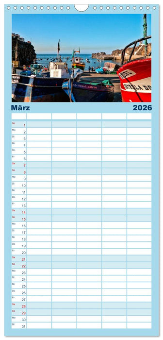 Madeira - blaues Wasser, grüne Berge, bunte Blumen (CALVENDO Familienplaner 2026)