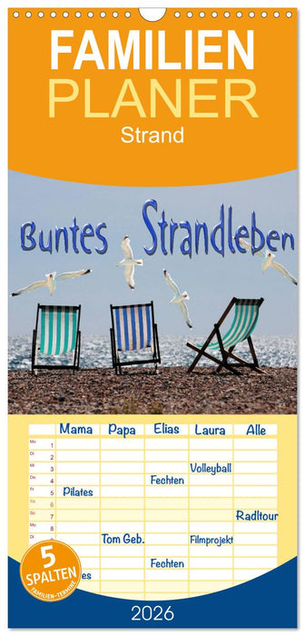 Buntes Strandleben (CALVENDO Familienplaner 2026)