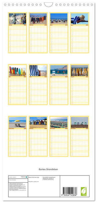 Buntes Strandleben (CALVENDO Familienplaner 2026)