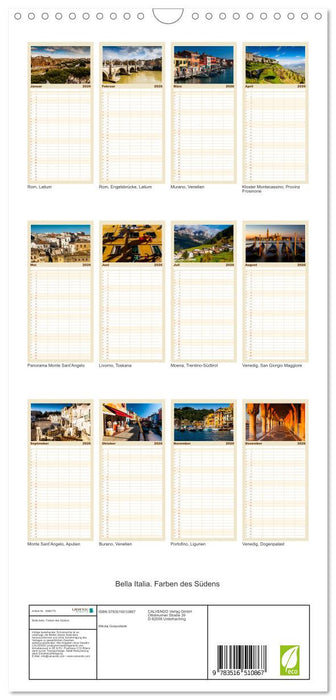 Bella Italia. Farben des Südens (CALVENDO Familienplaner 2026)