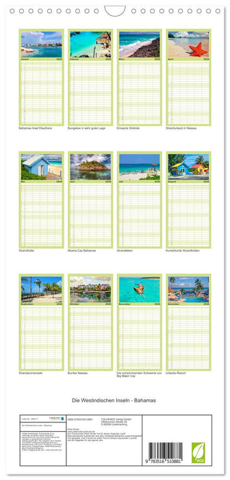 Die Westindischen Inseln - Bahamas (CALVENDO Familienplaner 2026)