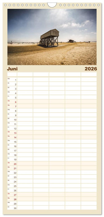 Sankt Peter-Ording. Licht, Schatten und Natur (CALVENDO Familienplaner 2026)