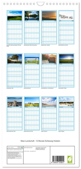 Meer-Landschaft - 12 Monate Schleswig Holstein (CALVENDO Familienplaner 2026)
