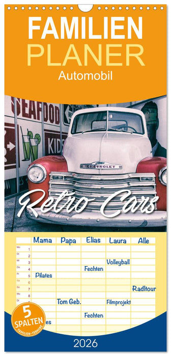 Retro Cars (CALVENDO Familienplaner 2026)