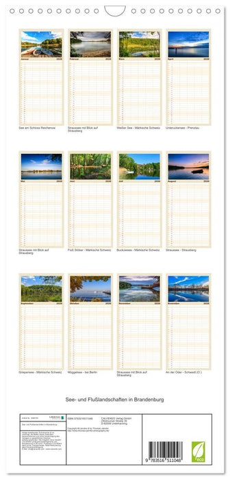 See- und Flußlandschaften in Brandenburg (CALVENDO Familienplaner 2026)