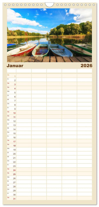 See- und Flußlandschaften in Brandenburg (CALVENDO Familienplaner 2026)