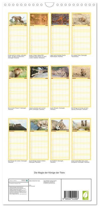 Die Magie der Könige der Tiere (CALVENDO Familienplaner 2026)