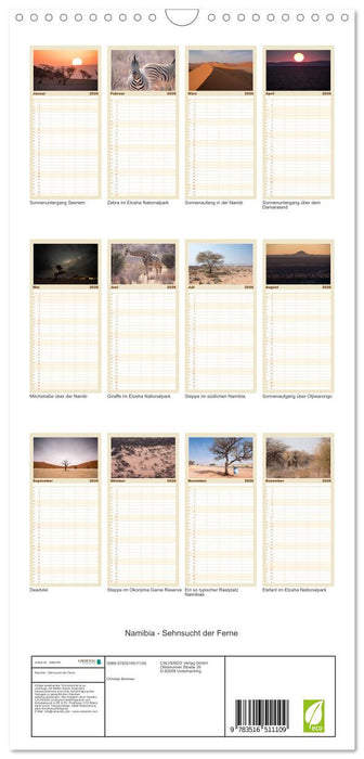 Namibia - Sehnsucht der Ferne (CALVENDO Familienplaner 2026)