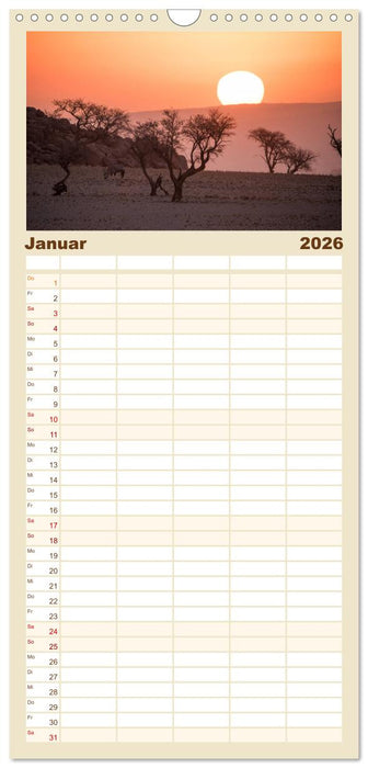 Namibia - Sehnsucht der Ferne (CALVENDO Familienplaner 2026)