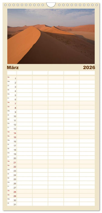 Namibia - Sehnsucht der Ferne (CALVENDO Familienplaner 2026)