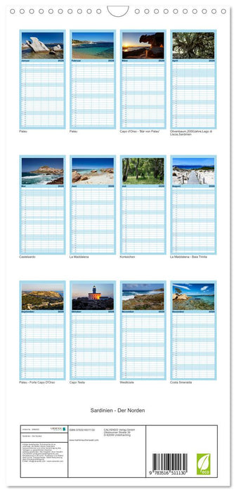 Sardinien - Der Norden (CALVENDO Familienplaner 2026)