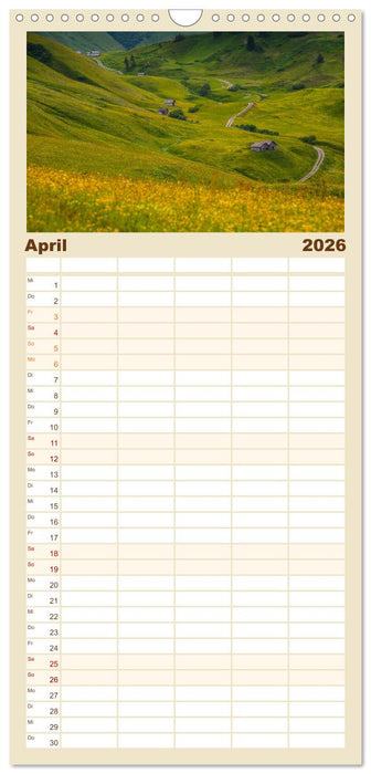 Berge. Wege in die Natur (CALVENDO Familienplaner 2026)