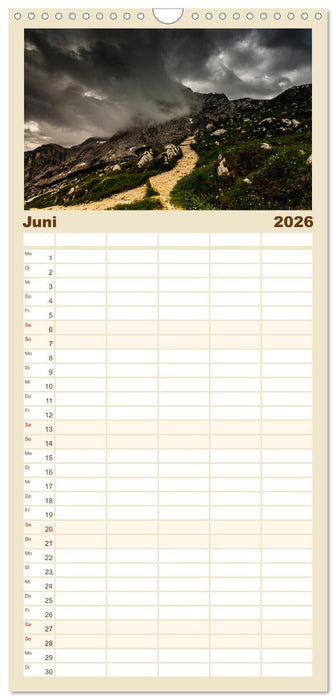 Berge. Wege in die Natur (CALVENDO Familienplaner 2026)