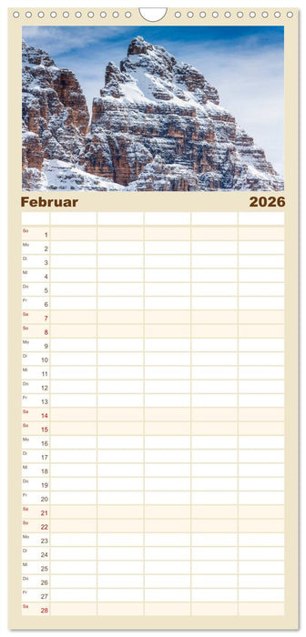 Drei Zinnen. Sextner Dolomiten (CALVENDO Familienplaner 2026)