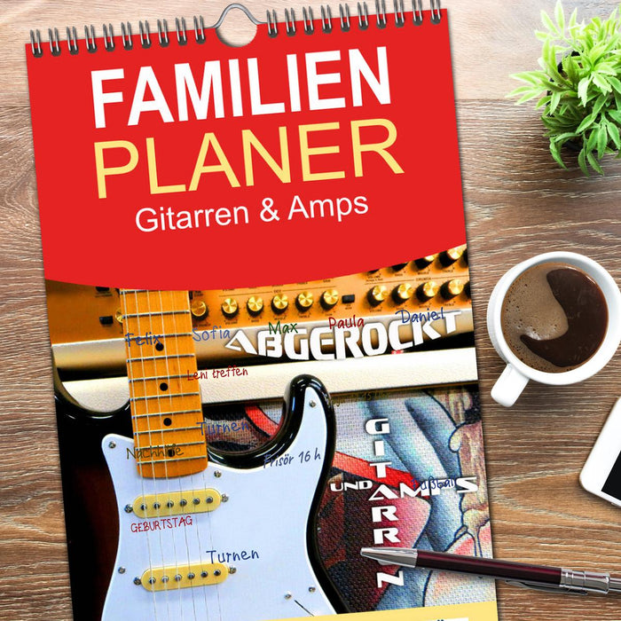 Gitarren und Amps - abgerockt (CALVENDO Familienplaner 2026)