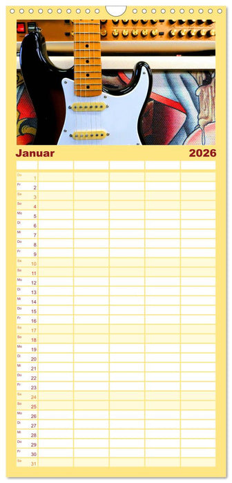 Gitarren und Amps - abgerockt (CALVENDO Familienplaner 2026)
