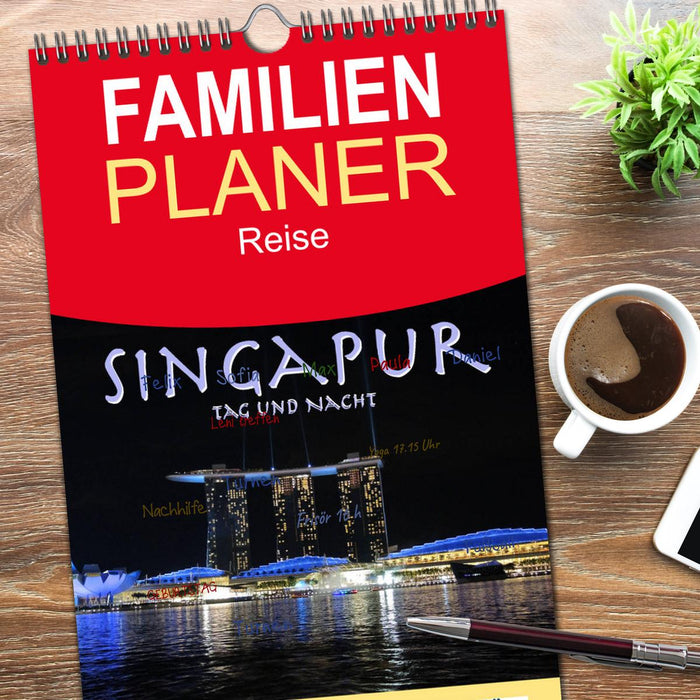 Singapur. Tag und Nacht (CALVENDO Familienplaner 2026)