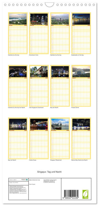 Singapur. Tag und Nacht (CALVENDO Familienplaner 2026)