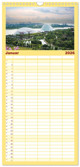 Singapur. Tag und Nacht (CALVENDO Familienplaner 2026)
