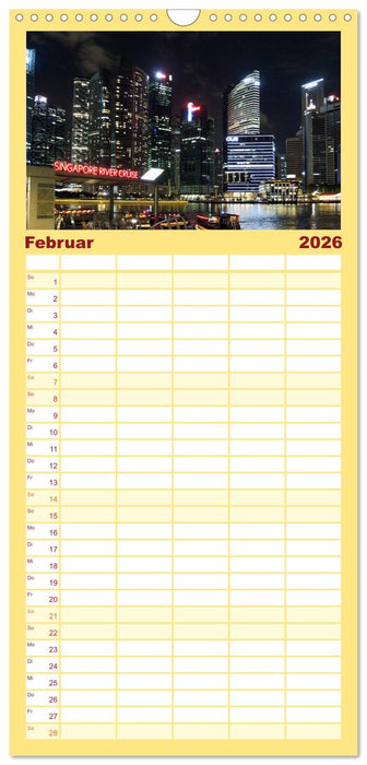 Singapur. Tag und Nacht (CALVENDO Familienplaner 2026)
