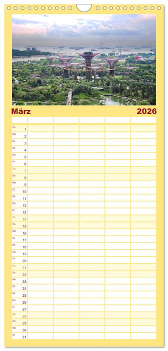 Singapur. Tag und Nacht (CALVENDO Familienplaner 2026)