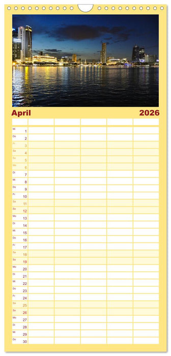 Singapur. Tag und Nacht (CALVENDO Familienplaner 2026)
