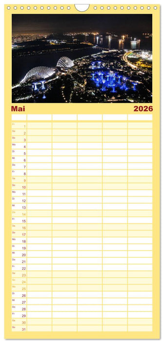 Singapur. Tag und Nacht (CALVENDO Familienplaner 2026)