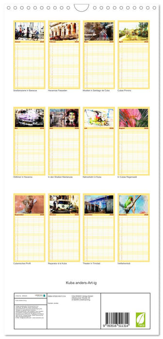Kuba anders-Art-ig (CALVENDO Familienplaner 2026)