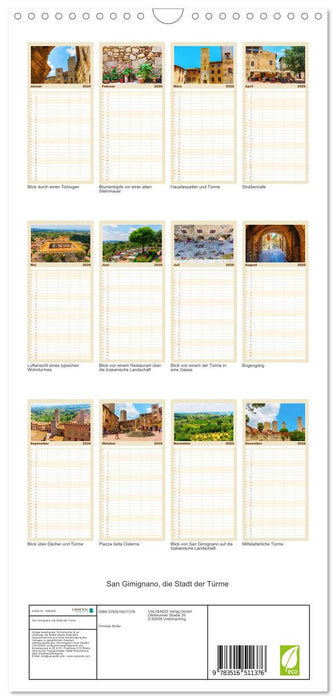San Gimignano, die Stadt der Türme (CALVENDO Familienplaner 2026)