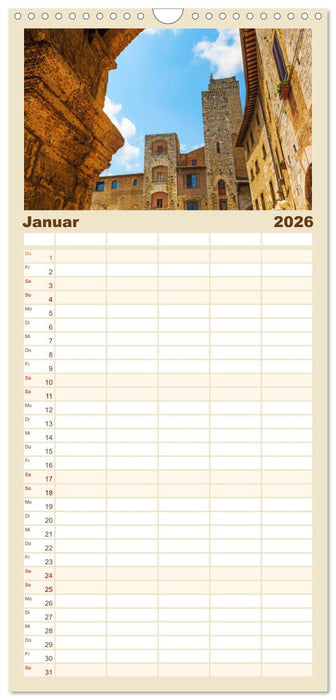 San Gimignano, die Stadt der Türme (CALVENDO Familienplaner 2026)