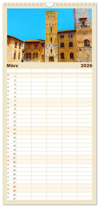 San Gimignano, die Stadt der Türme (CALVENDO Familienplaner 2026)