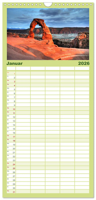 Glanzlichter der USA (CALVENDO Familienplaner 2026)