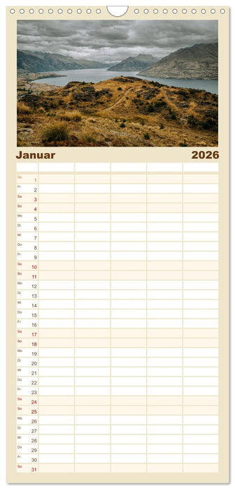 Neuseeland - Landschaftsträume (CALVENDO Familienplaner 2026)