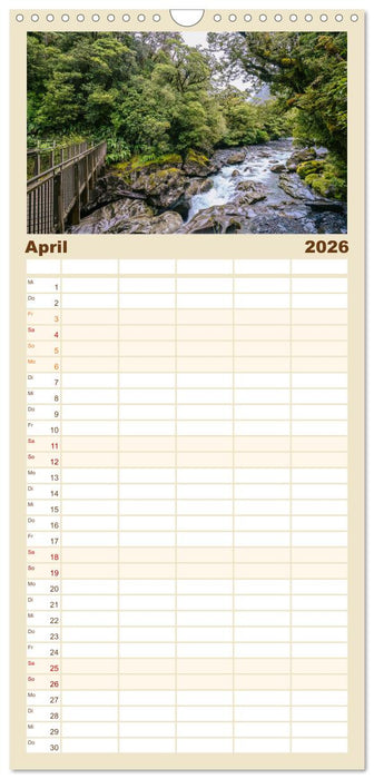 Neuseeland - Landschaftsträume (CALVENDO Familienplaner 2026)