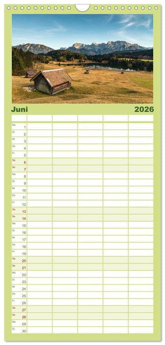 Berge und Seen - Die Perlen der Natur (CALVENDO Familienplaner 2026)