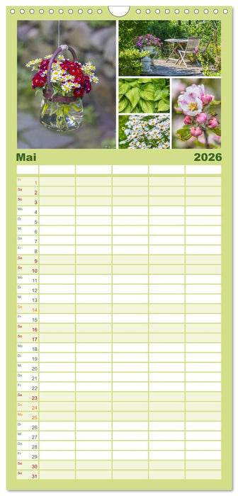 Ein Garten, der zum Verweilen einlädt (CALVENDO Familienplaner 2026)